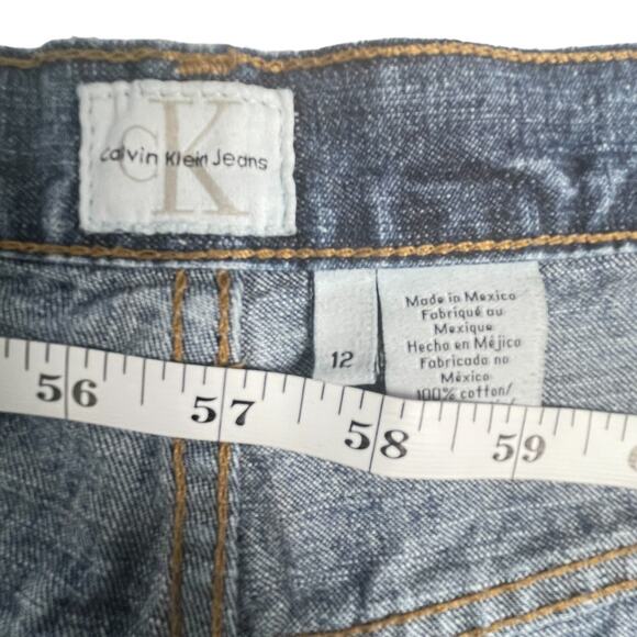 VTG Y2k Calvin Klein High Rise Bootcut Jeans SIZE 12 Womens 100% Cotton Denim - Picture 7 of 7